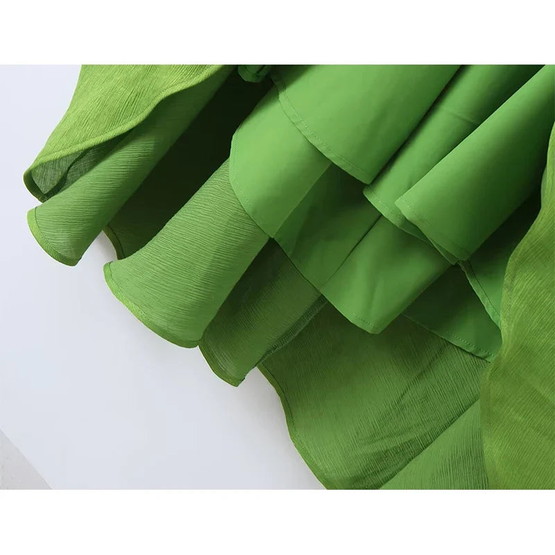 Sexy Spaghetti Straps Green Long SunDresses