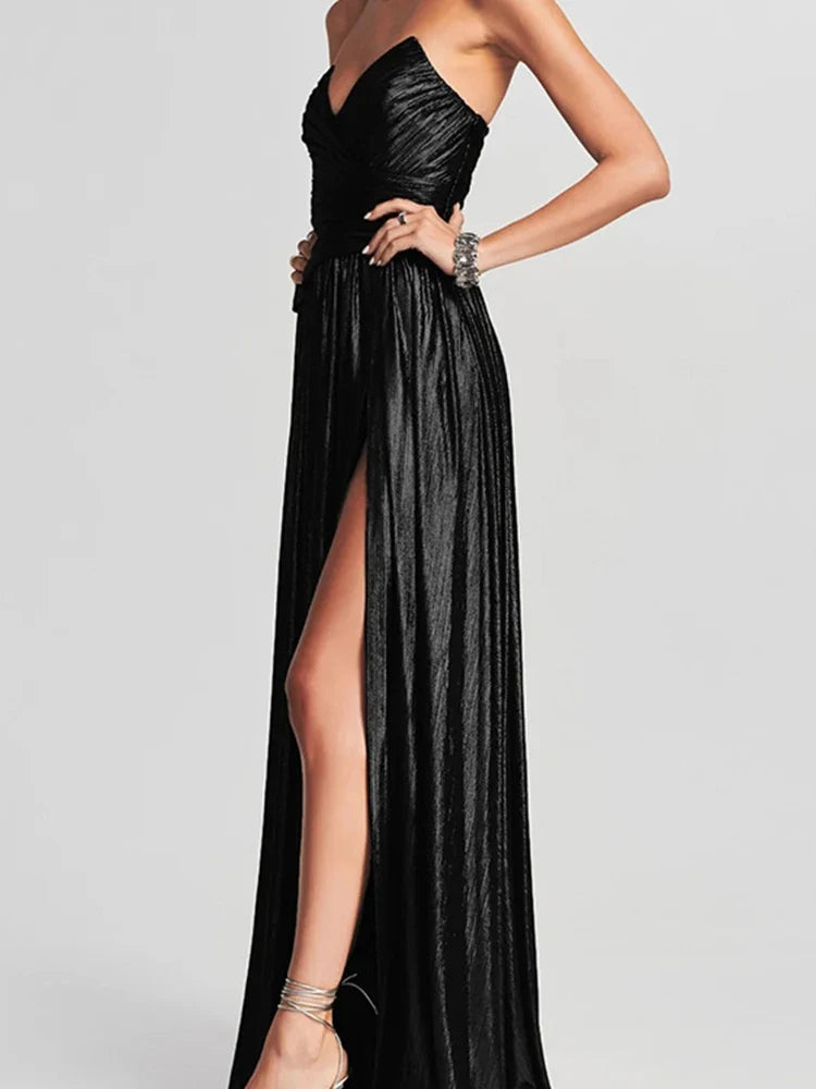 Temperament Solid Color Slim Evening Dresses