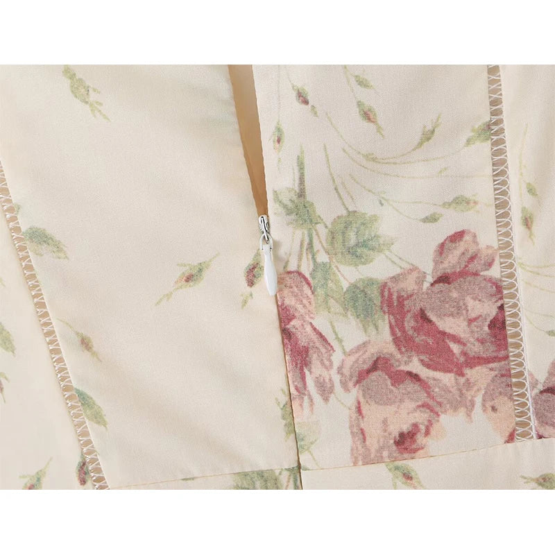 Sexy Spaghetti Straps Floral Print Long Dresses