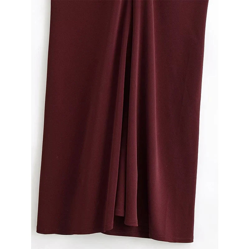 Sexy Burgundy Spaghetti Strap Corset Maxi Dresses Sweetheart Neck Ruched Waist Formal Evening Gown
