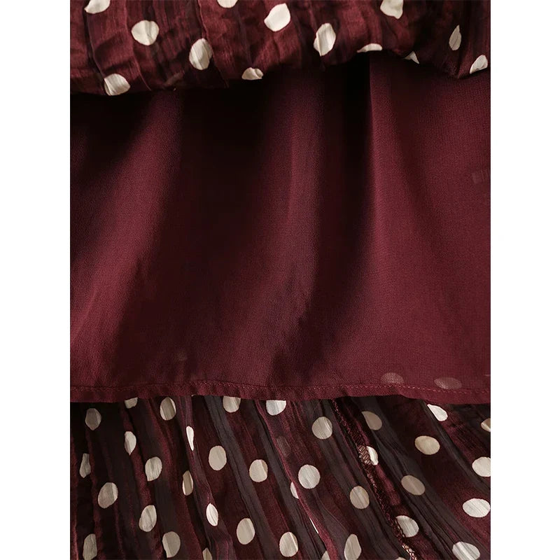 Sleeveless Halter Polka Dot Dresses