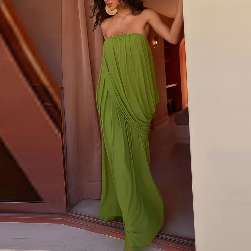 Simple Strapless Draped Cocktail Dresses