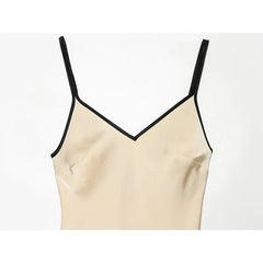 Beige Satin Long Sling Dresses