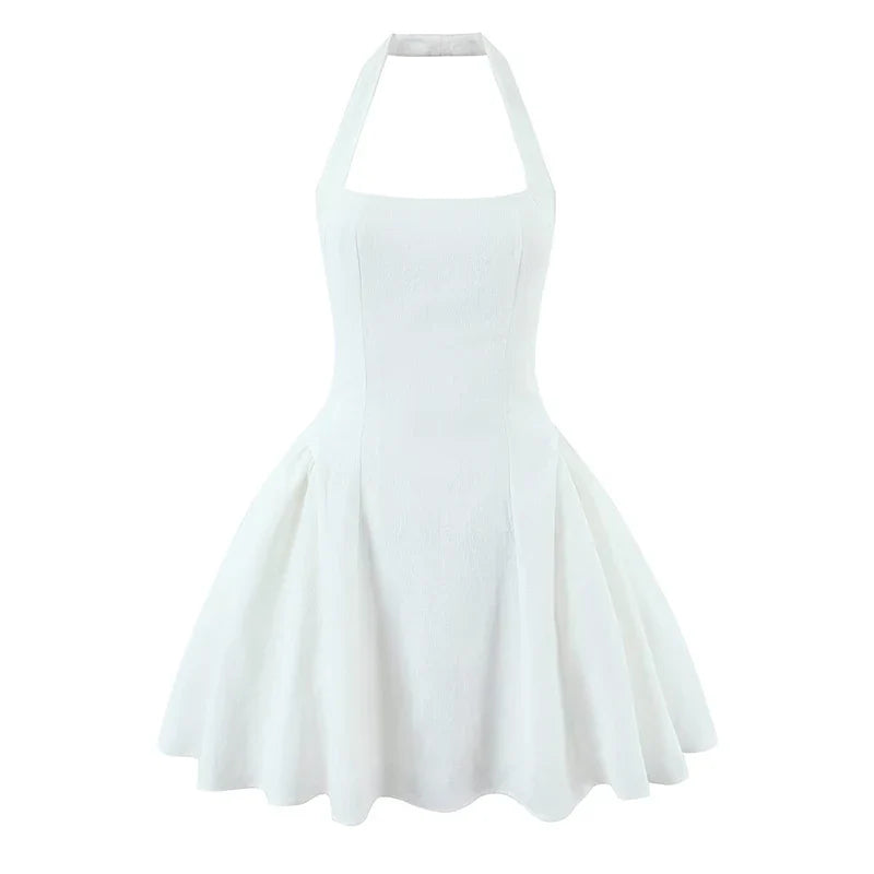 French Style White Mini Dresses