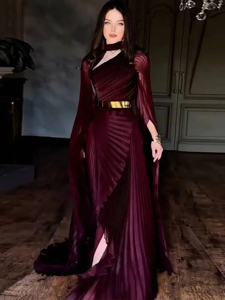 Autumn Y2k Long Shawl Split Elegant Dresses