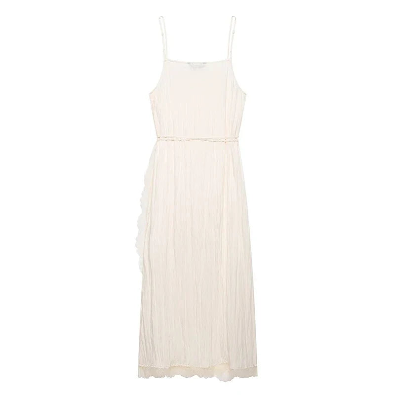 Romantic Crinkled Wrap Slip Dresses
