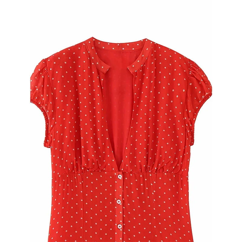 Vintage Red Polka Dot Mini Dresses