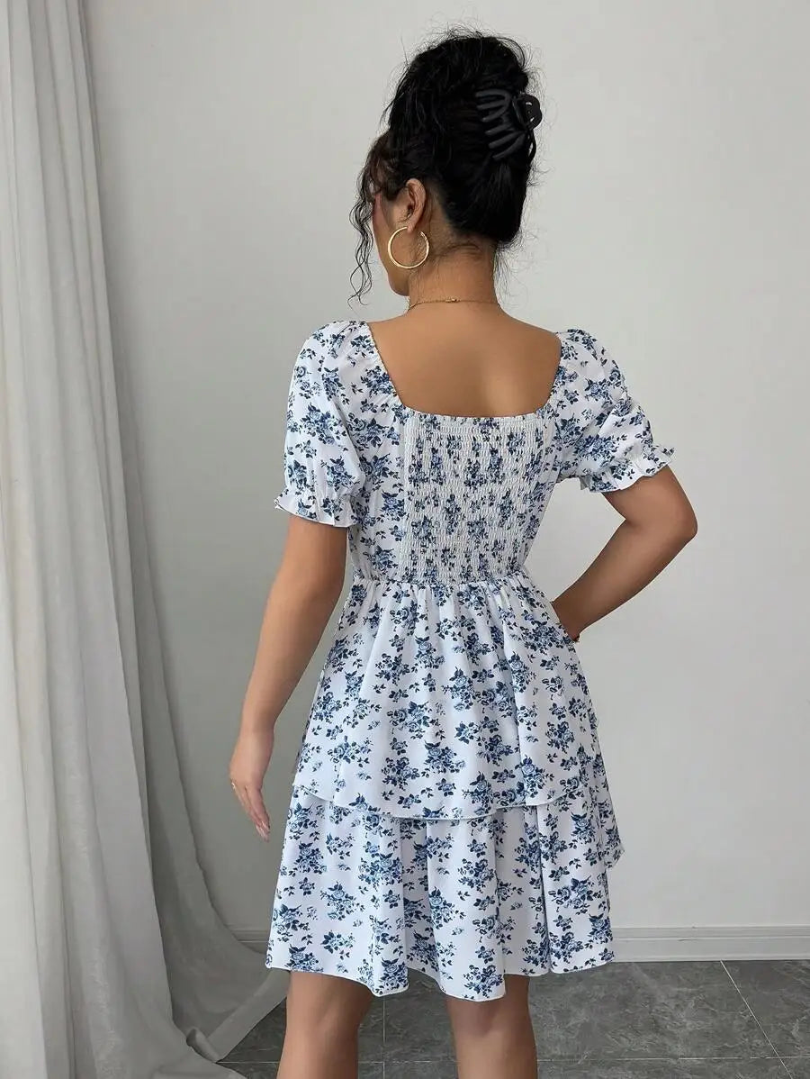 Casual Ditsy Floral Mini Dresses