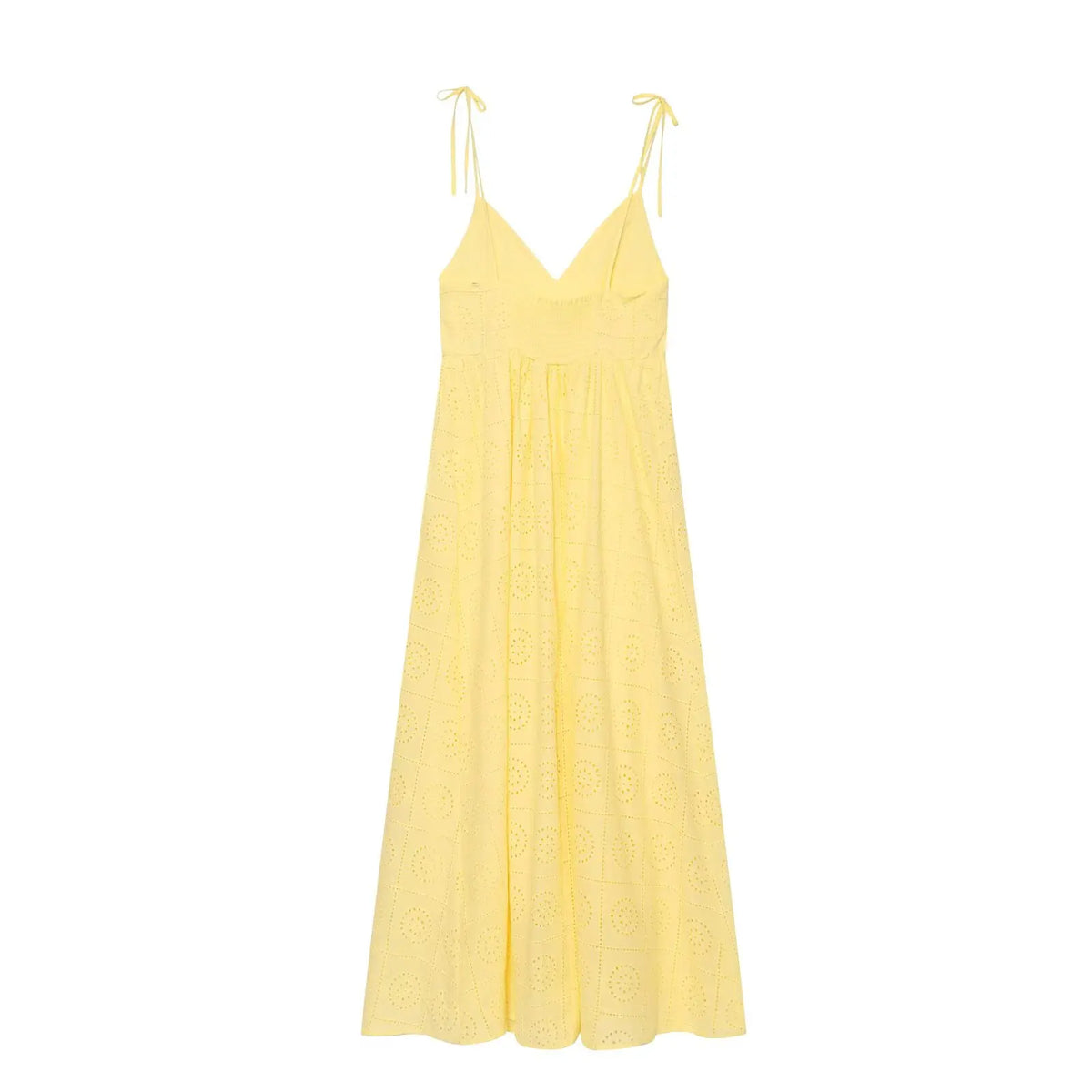 Summer Hollow Out Embroidery Sling Midi Dresses