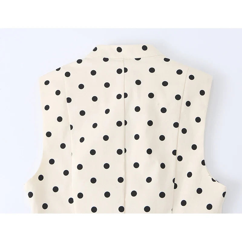 Polka Dot Sleeveless Mini Dresses
