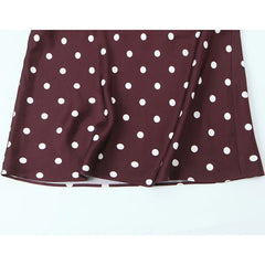Vintage Elegant Polka Dot Dresses Short Sleeve A-line Midi Summer Dresses