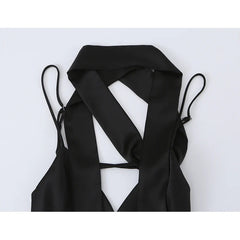 Elegant With Scarf V Neck Patchwork Sling Dresses