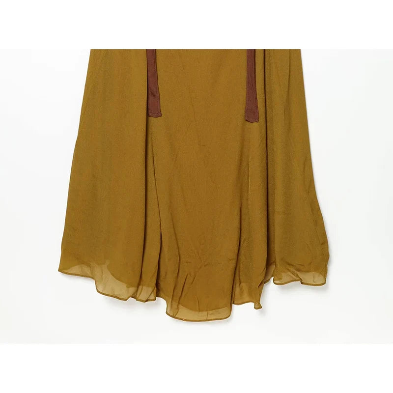 Sexy Spaghetti Straps Draped Maxi Dresses Vacation Summer Chiffon Vestidos Casual Sundress