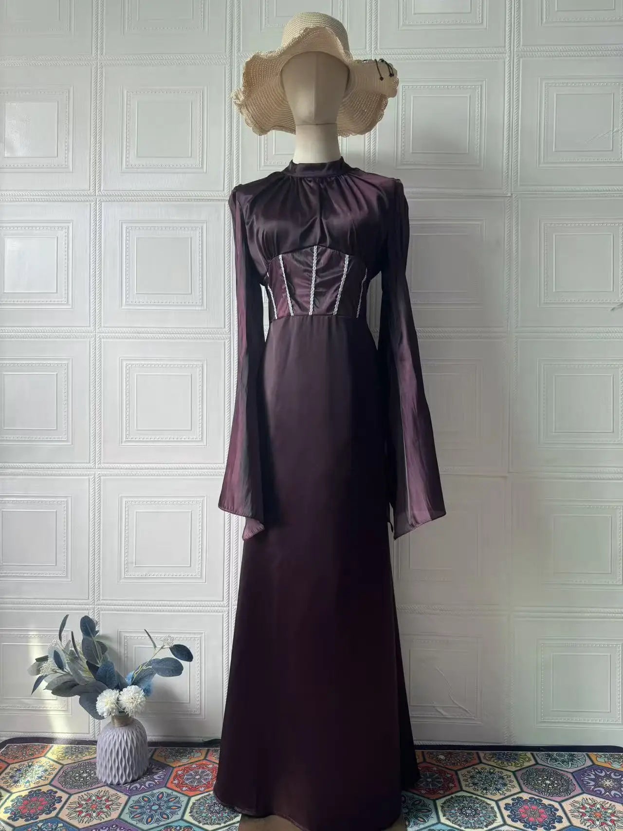 Autumn Elegant and Stylish Flowing Dress, Long-Sleeved Long Dresses