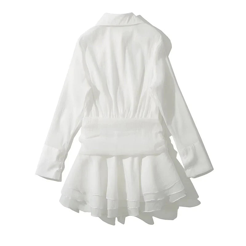 Sexy Semi Perspective White Shirt Dresses