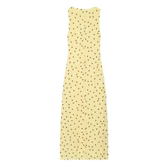 Flowy Yellow Polka Dot Maxi Dresses