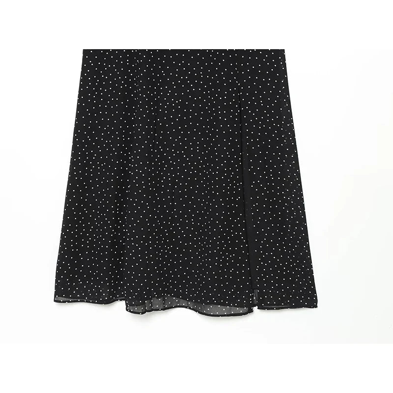 Summer Sexy Spaghetti Straps Polka Dot Midi Dresses