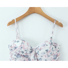 Sexy Backless Print Sling Mini Summer Dresses
