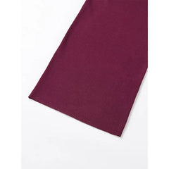 Front Cut Out Knit Wine Red Dresses