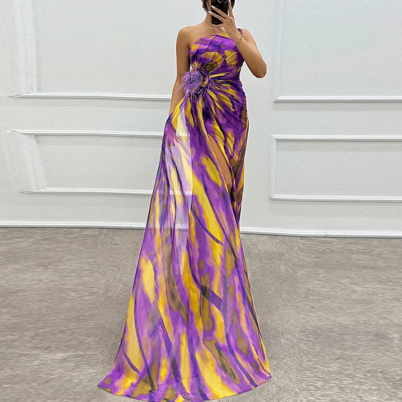 Elegant Off Shoulder High Waist Evening Dresses