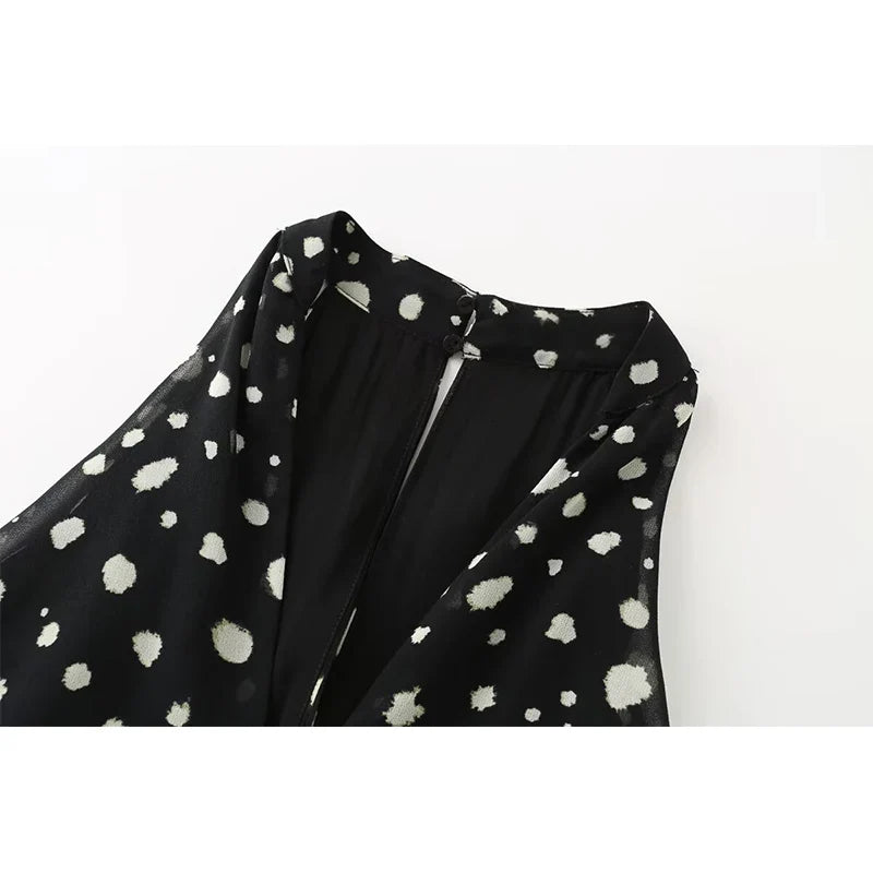 Black Polka Dot Mini Dresses
