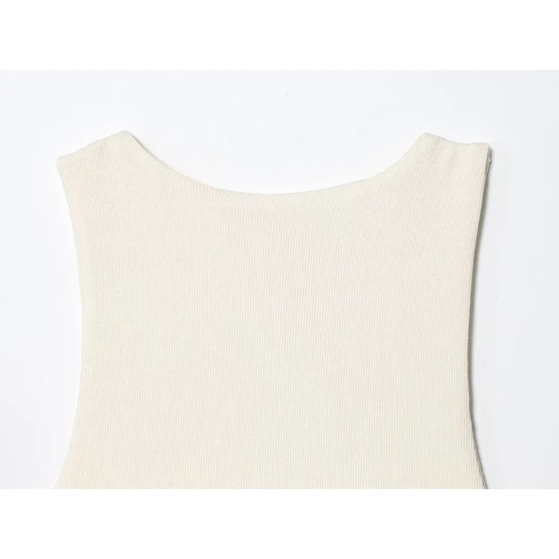 Round Neck Sleeveless With Belt Dresses