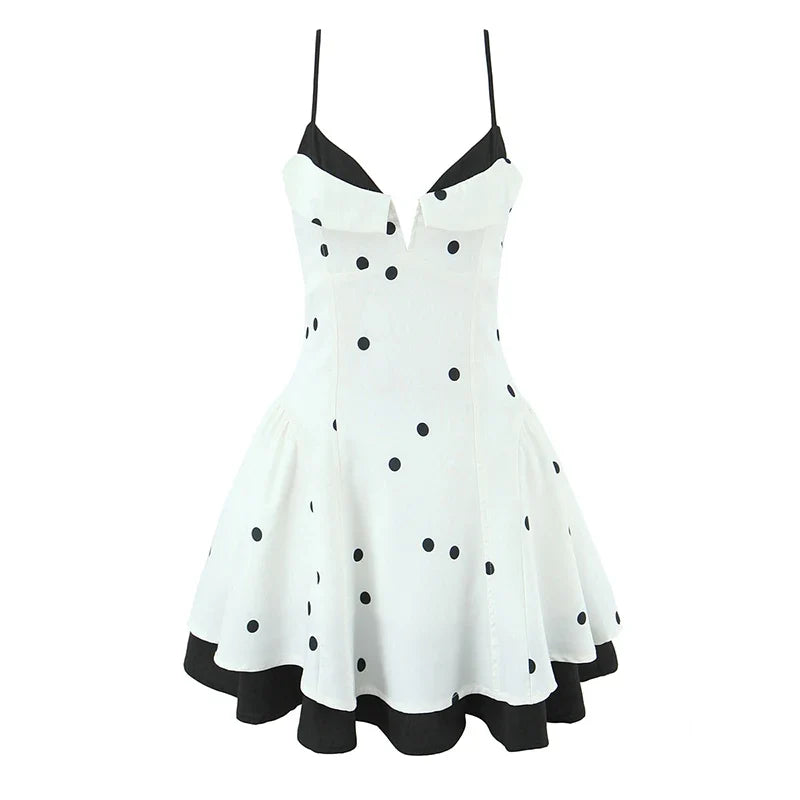 French Style Sexy Sweet Sling Polka Dot Mini Dresses