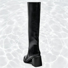 Sexy Black Pointed Toe Knee Boots