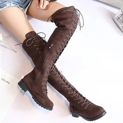 Sexy Lace Up Over The Knee Boots