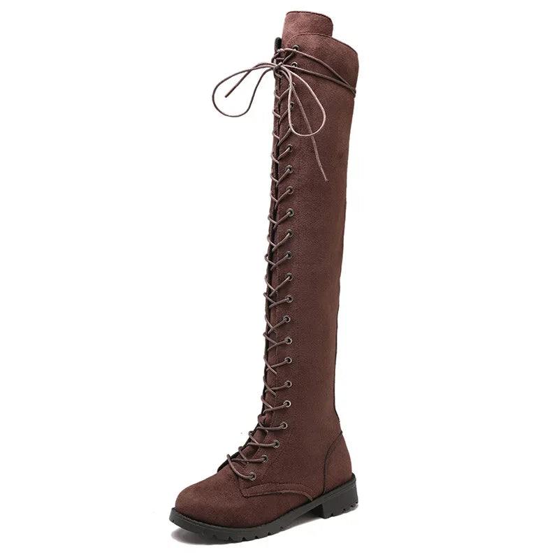 Sexy Lace Up Over The Knee Boots