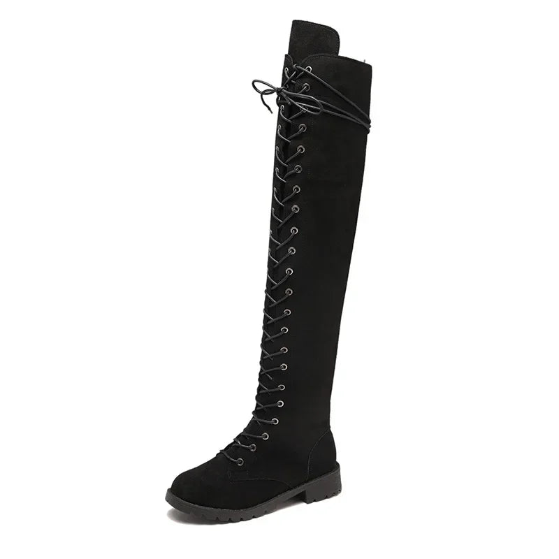 Sexy Lace Up Over The Knee Boots