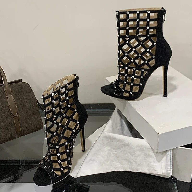 Sexy Peep Toe Hollow Women's Summer Boots