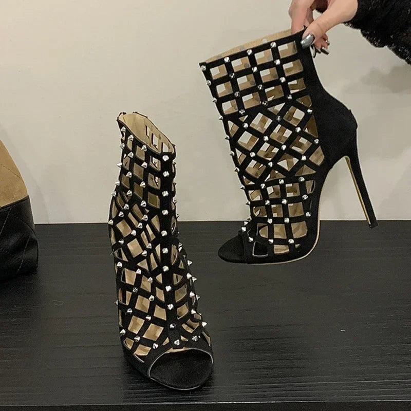 Sexy Peep Toe Hollow Women's Summer Boots