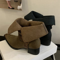 Sexy Pointed Toe Cowboy Ankle Boots