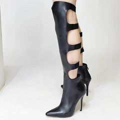 Sexy Pointed Toe Elastic Band Design Over The Knee Boots
