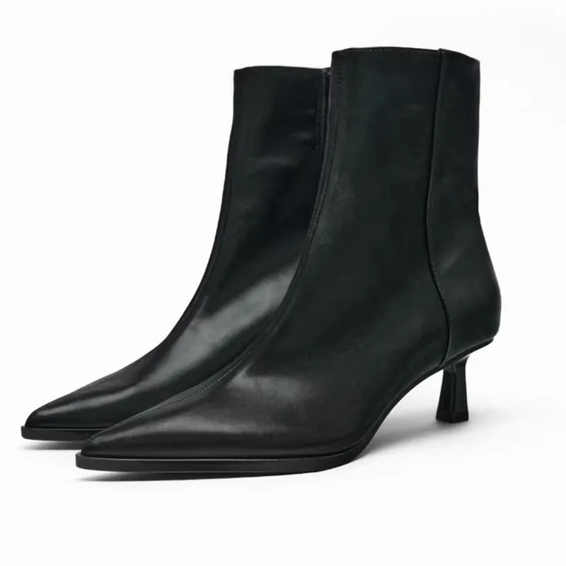 Sexy Pointed Toe Kitten Heel  Ankle Boots