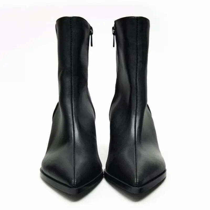 Sexy Pointed Toe Kitten Heel  Ankle Boots