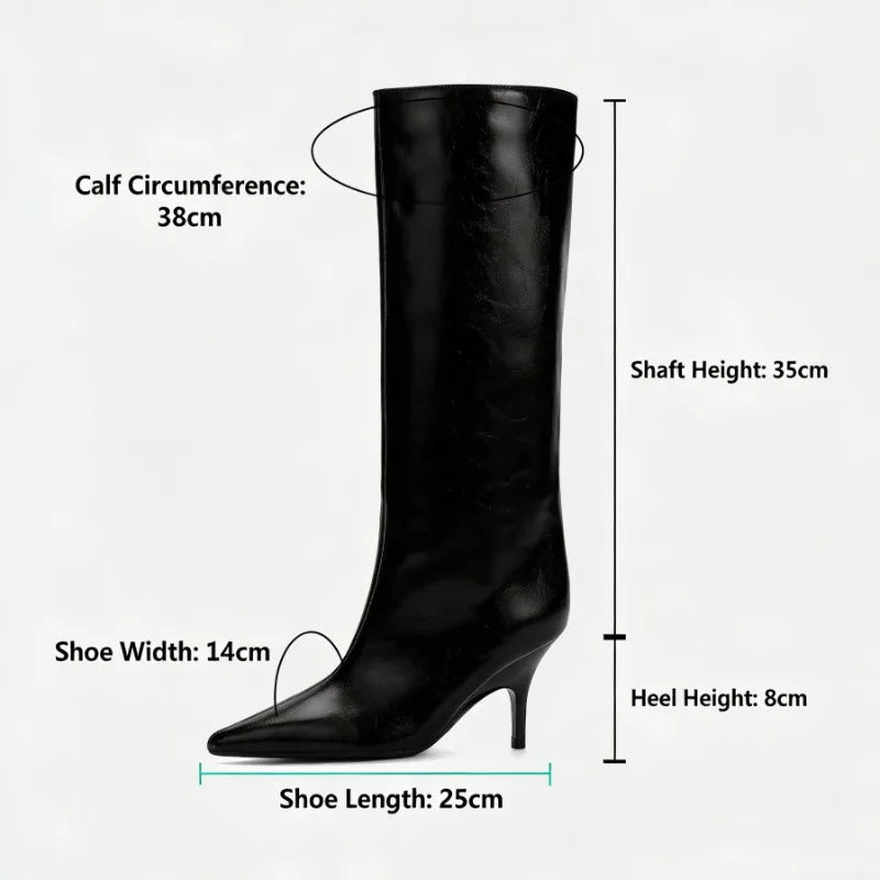 Sexy Pointed Toe Knee High Boots