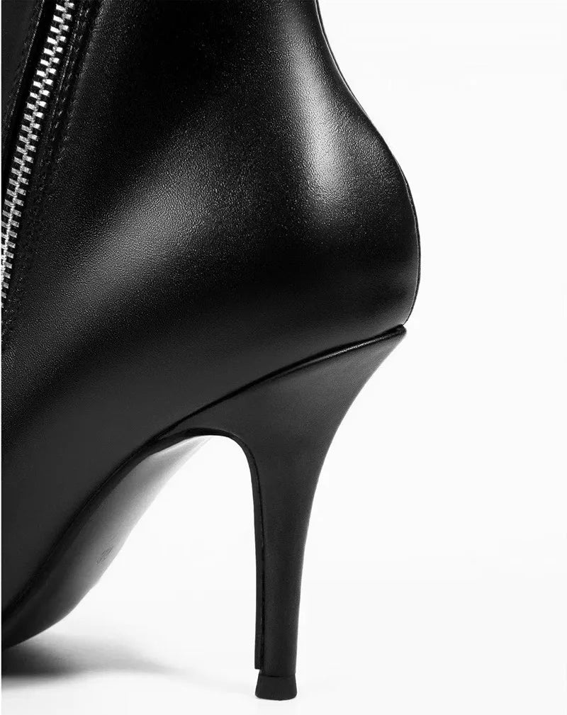 Sexy Pointed Toe Leather PU Knee High Boots