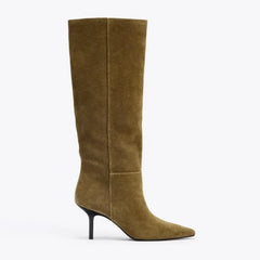 Sexy Pointed Toe Suede Knee High Boots