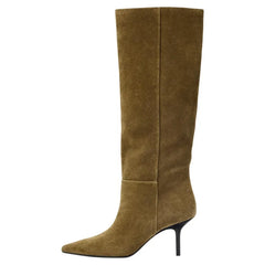 Sexy Pointed Toe Suede Knee High Boots