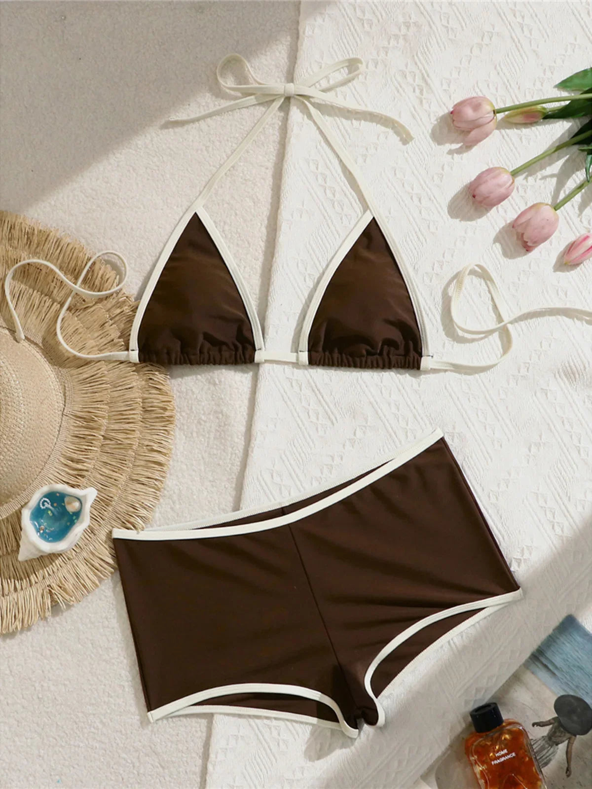 Splicing Halter Bikini Two-pieces Bikini Set