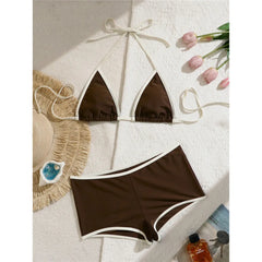 Splicing Halter Bikini Two-pieces Bikini Set