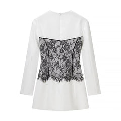 Sexy Lace Patchwork White Dresses