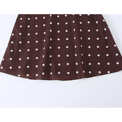 Brown Polka Dot Mini Dresses