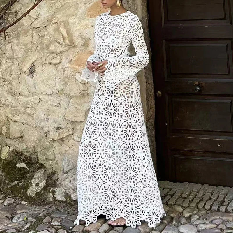 Backless Flower Beach Cover Up Dresses