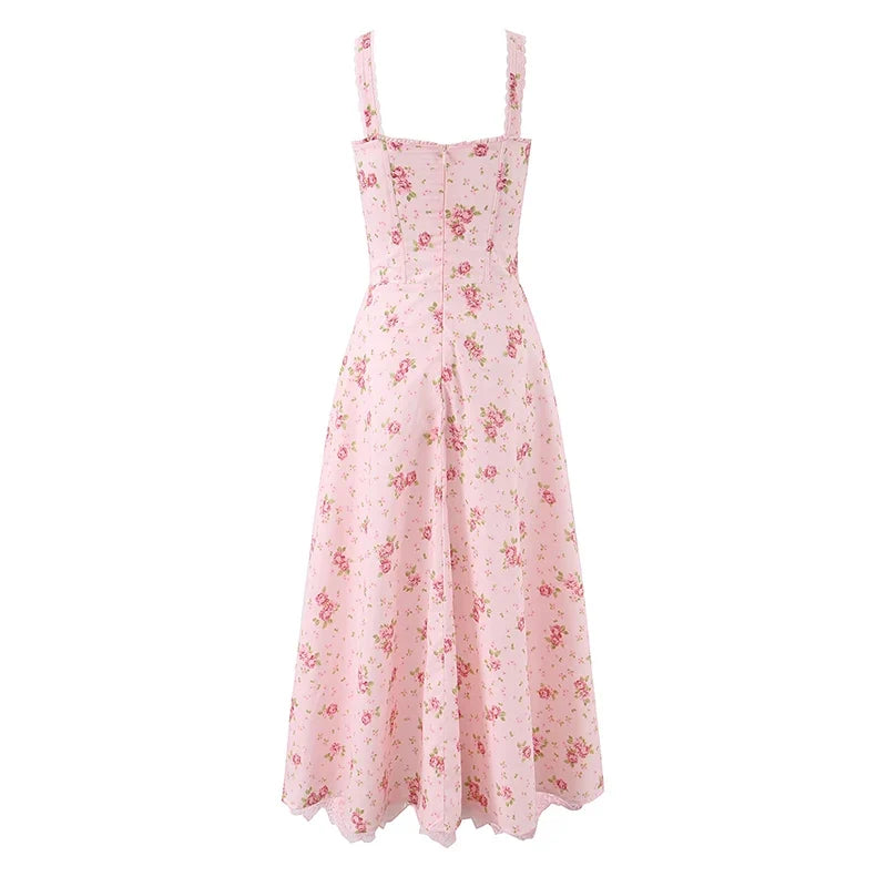 Pink Floral Corset Dresses