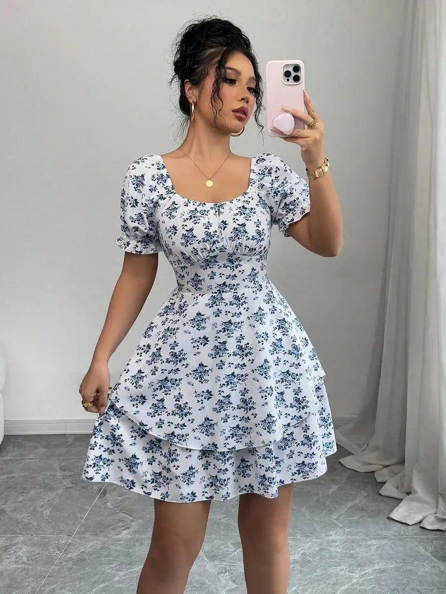 Casual Ditsy Floral Mini Dresses
