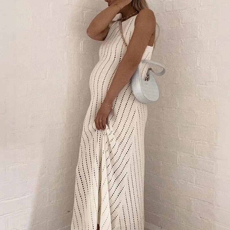 Beach Vacation Hollow Knitted Long Dresses