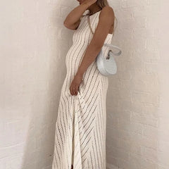 Beach Vacation Hollow Knitted Long Dresses